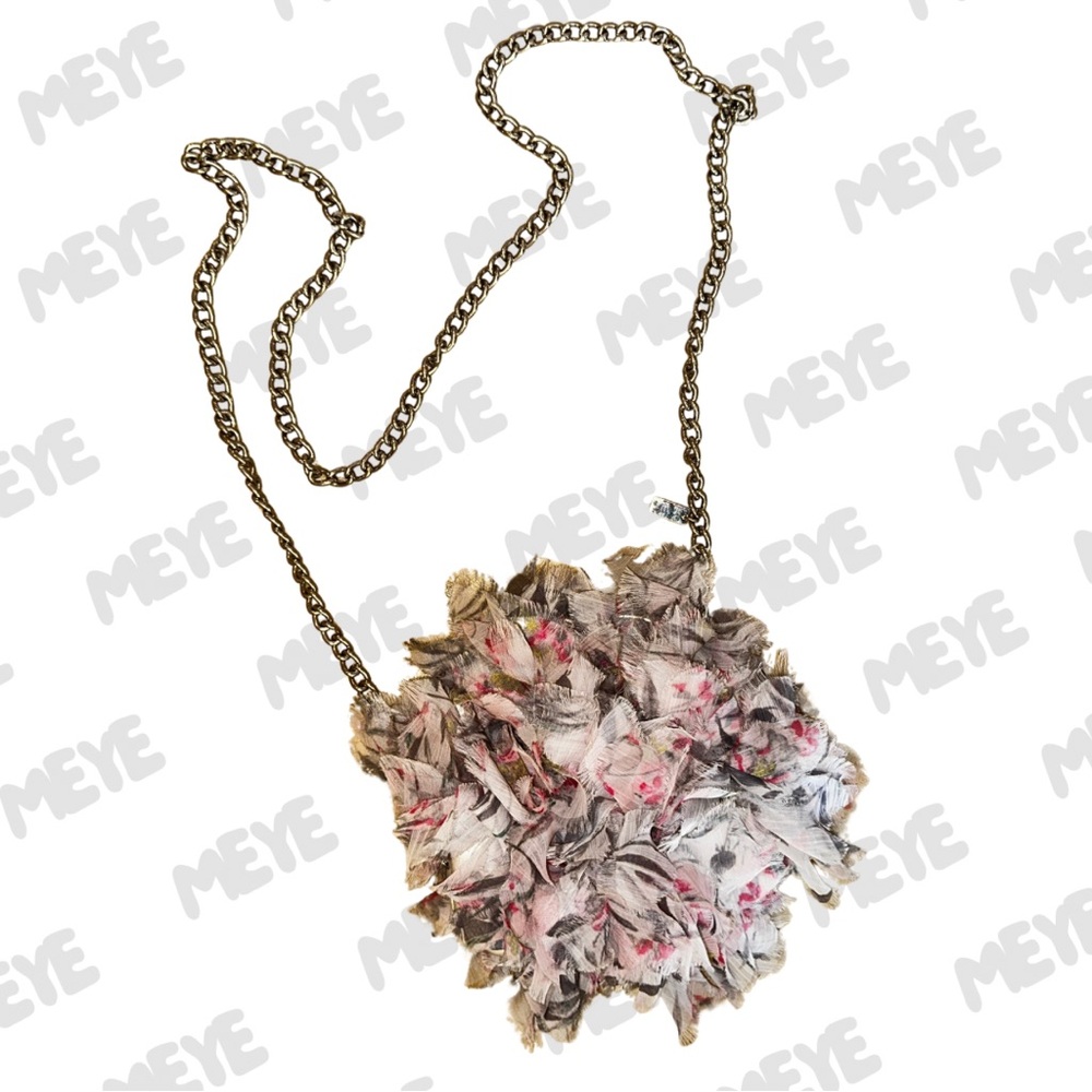 Nine West Floral Fringe Crossbody Bag with Chain Strap